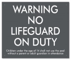 Warning No Lifeguard on Duty Sign