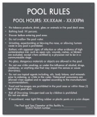 Washington DC Pool Rules with Hours Sign