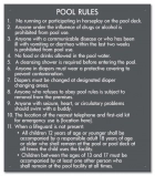 Washington Pool Rules Sign