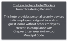 West Hollywood CA Housekeeper Protection Notice - Acrylic - 4 Pk