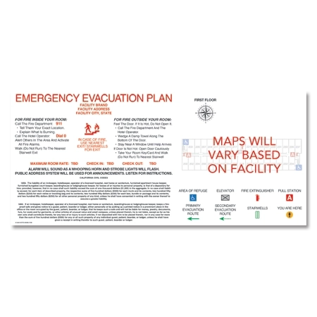 CA Guest Room Evac Map - Large Landscape - Celtec