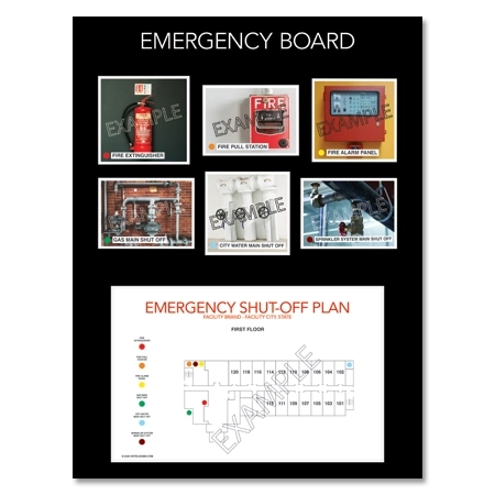 Emergency Board w/Evacuation Plan