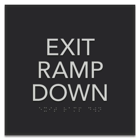 "Exit Ramp Down" Egress Sign - CA Compliant