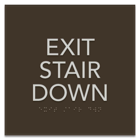 "Exit Stair Down" Egress Sign - CA Compliant