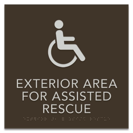 Exterior Area for Assisted Rescue Sign - ISA Symbol