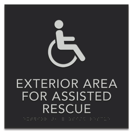 Exterior Area for Assisted Rescue Sign - ISA Symbol