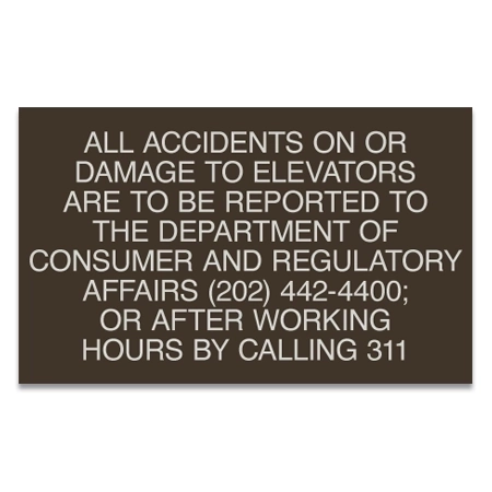 General Information Elevator Damage Sign