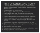 Georgia Water Slide Risk of Illness and Injury Sign