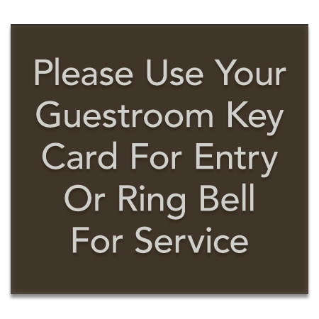 Guest Room Key Card Sign