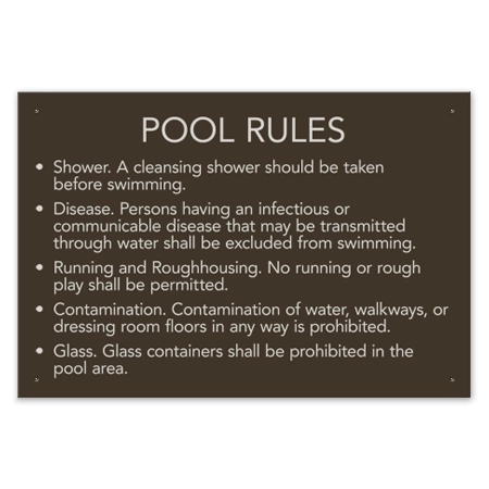 Idaho Pool Rules Sign