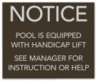 Illinois Handicap Lift Pool/Spa Sign