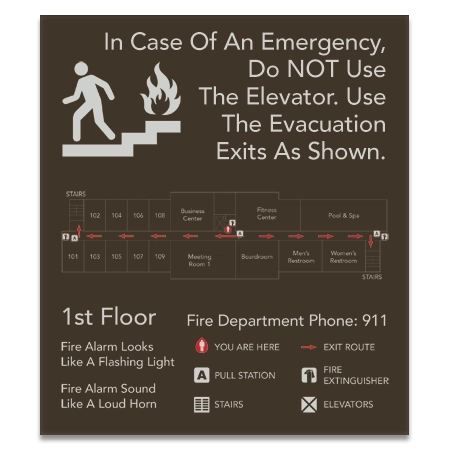 "In Case of Emergency..." Evacuation Plans Sign