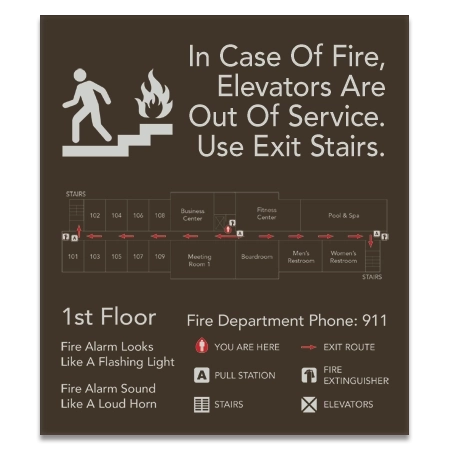 "In Case Of Fire.." Evacuation Plans Sign