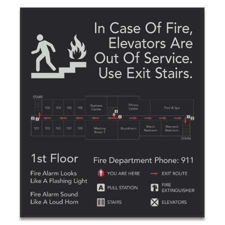"In Case Of Fire.." Evacuation Plans Sign
