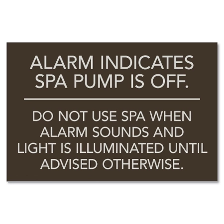 ISPSC Spa and Hot Tub Alarm Sign
