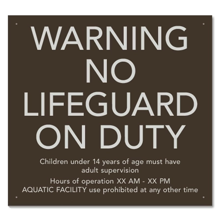 MAHC No Lifeguard Sign