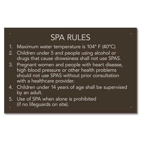 MAHC Spa Rules Sign