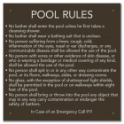 Massachusetts Pool Rules Sign
