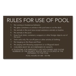 Mobile County, Alabama Pool Rules Sign