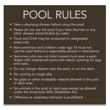 Montana Pool Rules Sign
