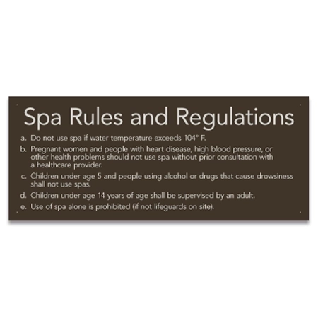 Montgomery County, Alabama Spa Rules Sign