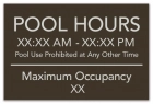 New York Pool Hours and Max Occupancy Sign