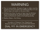 New York State Pool Supervision Warning Sign