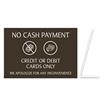 No Cash Payment - Easel Sign