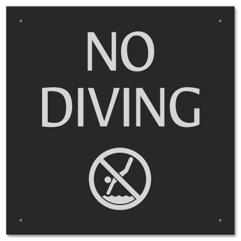 No Diving Sign w/Symbol