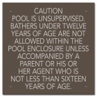 Ontario Canada Unsupervised Pool 2 Sign