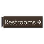 "Restroom" Perpendicular Overhead Sign