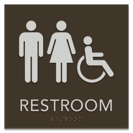 Restroom Sign w/Unisex & ISA Symbols