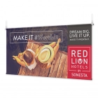 Singular Banner with Trapeze Bar Hanging Mount