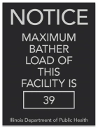 State Pool Sign - Max Bather Load - Illinois Compliant