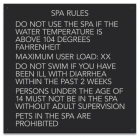State Pool Sign - Spa Rules - Texas Compliant