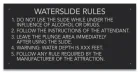 State Pool Sign - Waterslide Rules - Wisconsin Compliant