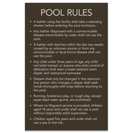 Utah Pool Rules Sign