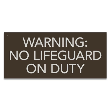 Warning No Lifeguard On Duty Pool Sign