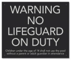 Warning No Lifeguard on Duty Sign