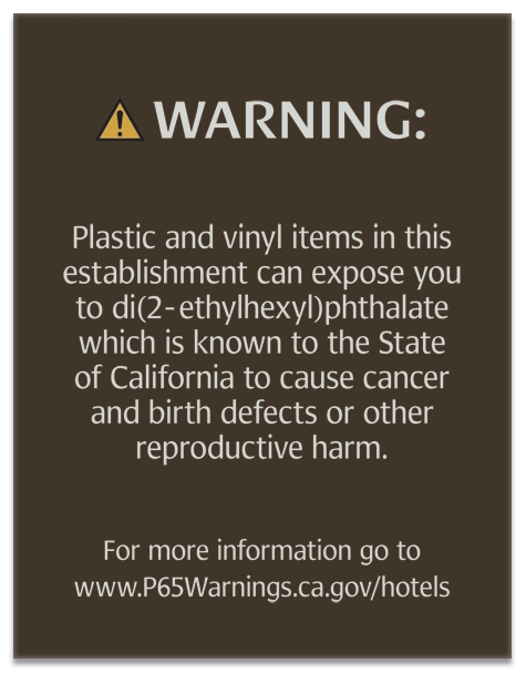 Warning Sign: Plastic and Vinyl