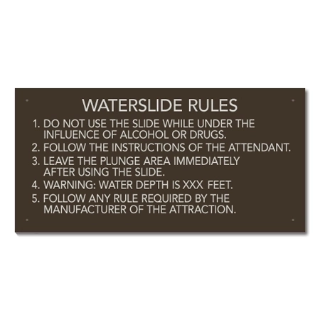 Wisconsin Waterslide Rules Sign