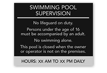 Pool/Spa Signs