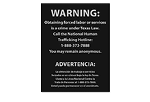 Human Trafficking Notice