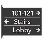 3-Line Overhead Sign w/Accent Lines