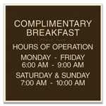 8-Line Common Room Sign - Breakfast Hours