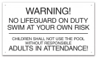 Alabama No Lifeguard Warning Sign
