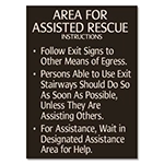 Area of Assisted Rescue Instructions Sign
