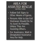 Area of Assisted Rescue Instructions Sign