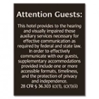 Attention Guests Sign: Hearing & Visually Impaired