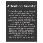 Attention Guests Sign: Hearing & Visually Impaired